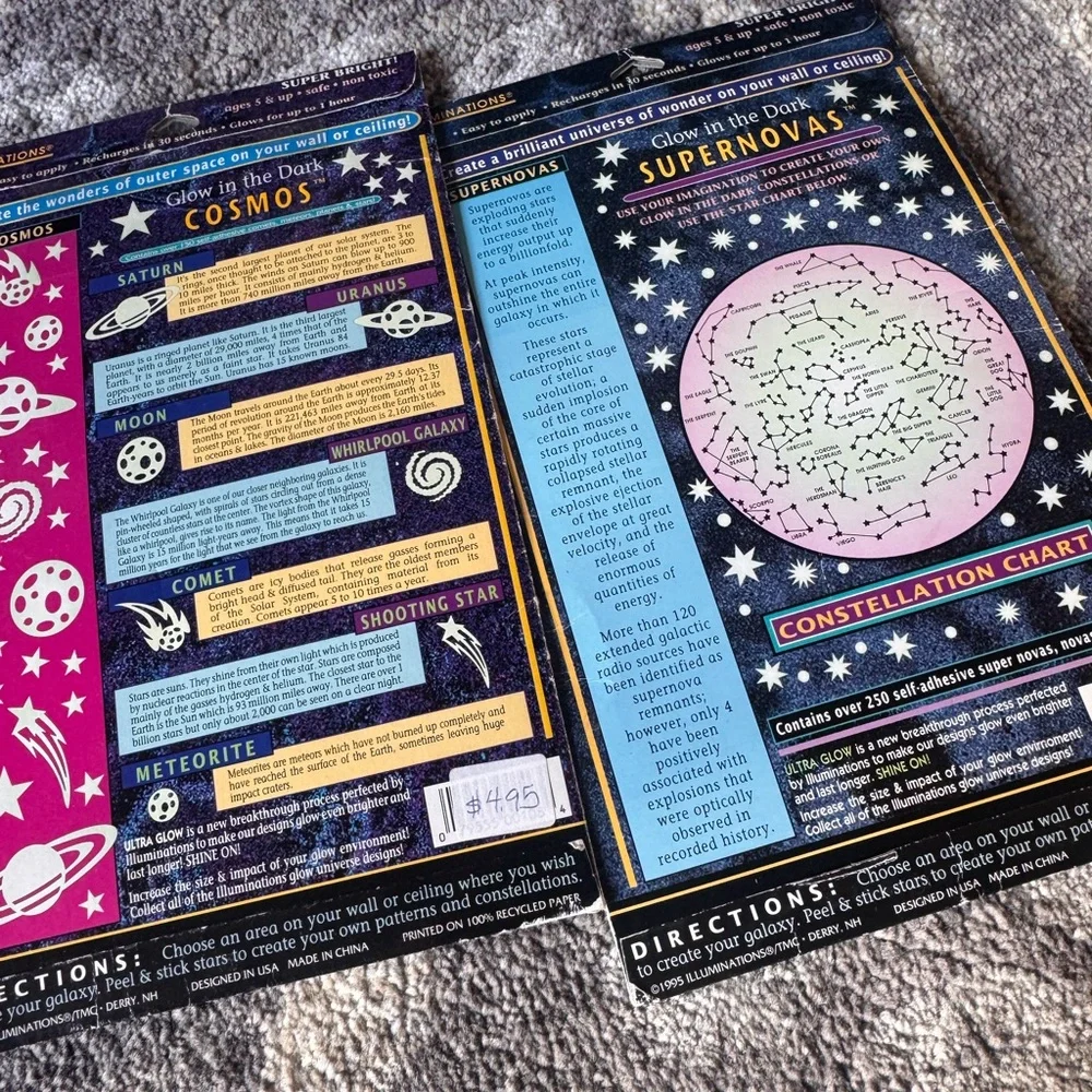 Cosmos and Supernovas Glow in the Dark Stickers